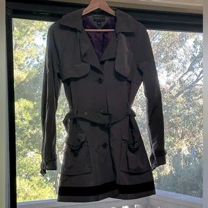 Women’s Tommy Hilfiger Long Rain Coat, Size M, Gray